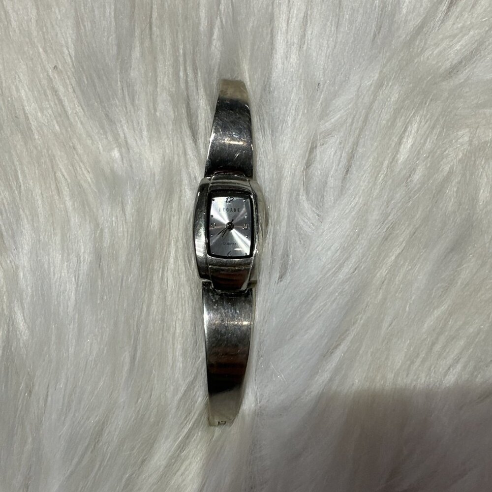 Bulova Petite Womens Silver Tone Watch Rectangular Thin Strap